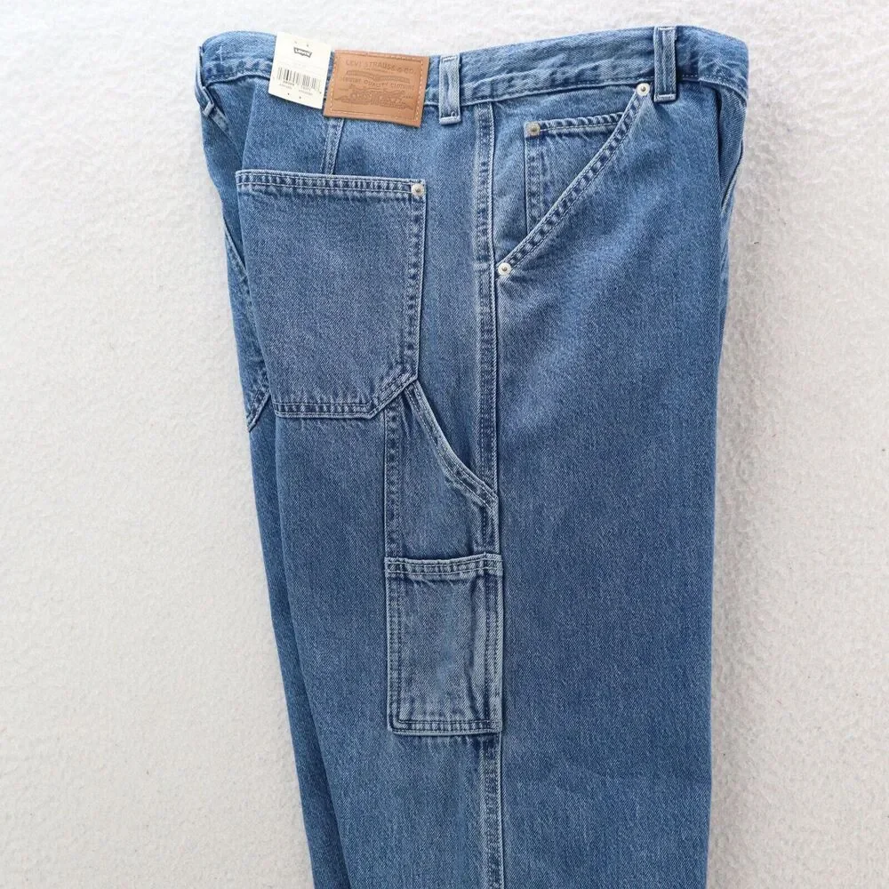 Levi's Loose Fit Jeans Women's 30 Blue Utility Dad Mid Rise Straight Leg Big E - Picture 9 of 13